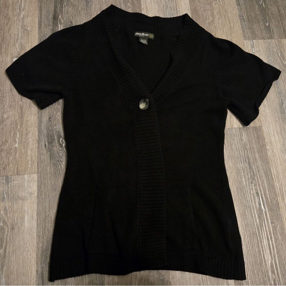 Eddie Bauer Womens Cotton One Button Cardigan Sweater‎ Size Medium from bamboo